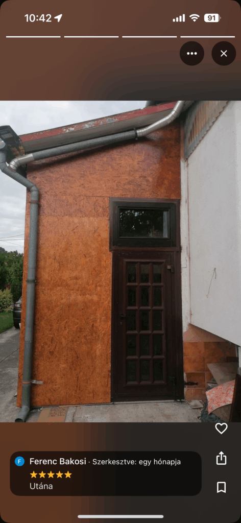 Bontott ajtóra cserélt ajtó beépítve